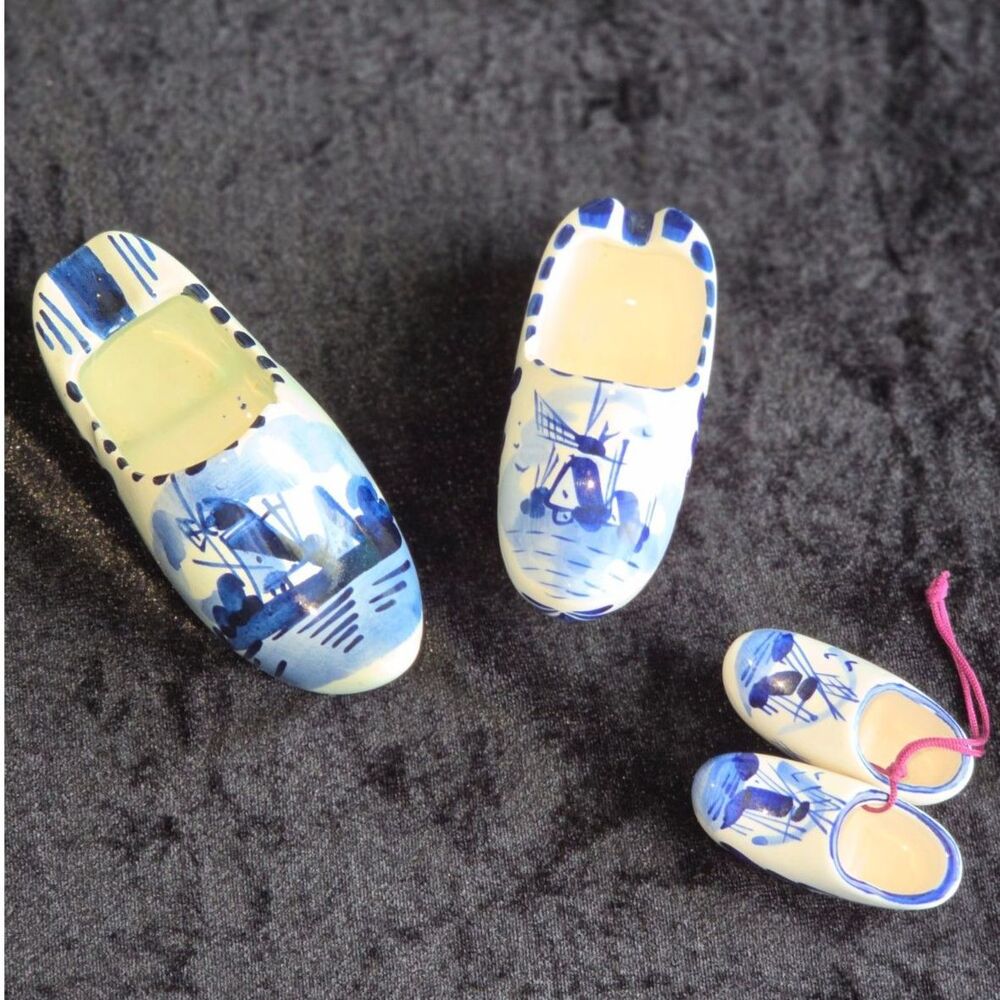 Lot of 4 Delft Blue Mini Ceramic Dutch Clogs – Elesva Holland & Delfts Holland